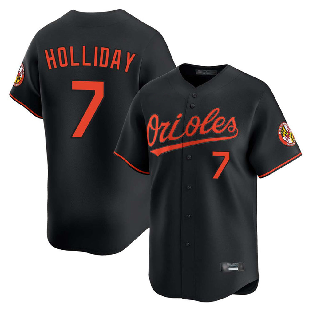 STECN B.Orioles #7 Jackson Holliday Player Black Limited Home Game Stitched Jerseys