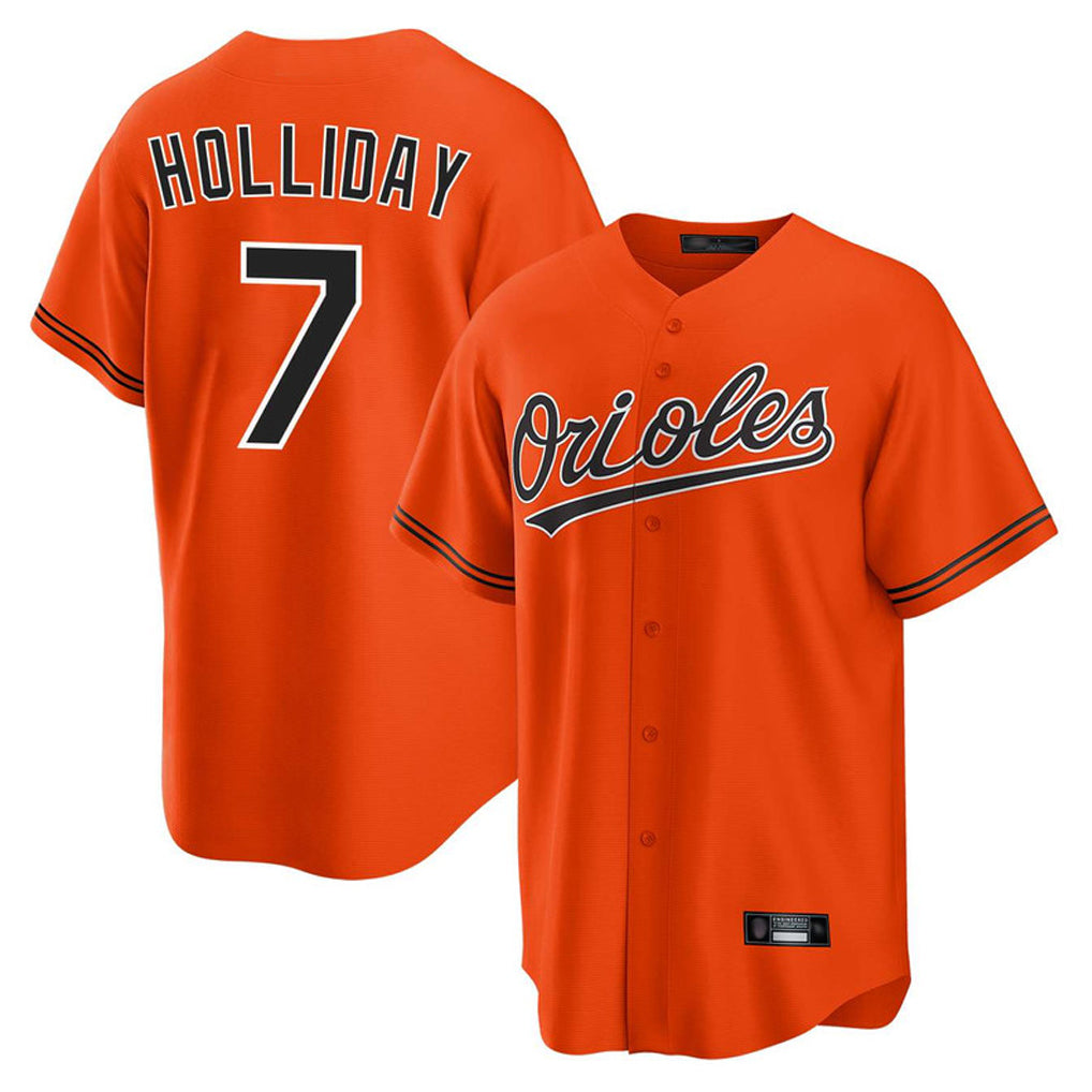 STECN B.Orioles #7 Jackson Holliday Player Orange Home Game Stitched Jerseys