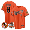 STECN B.Orioles #8 Cal Ripken Player Orange 30th Anniversary of 2131 Home Game Stitched Jerseys