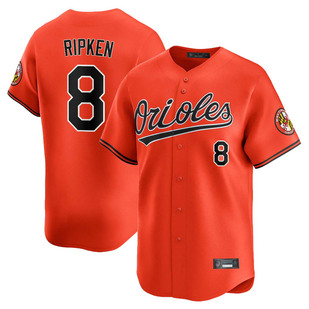 STECN B.Orioles #8 Cal Ripken Player Orange Limited Home Game Stitched Jerseys
