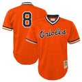 STECN B.Orioles #8 Cal Ripken Player Orange Mitchell & Ness Cooperstown Collection Mesh T-shirt Game Stitched Jerseys