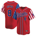 STECN B.Orioles #8 Cal Ripken Player Red Independence Day Vapor Premier Limited Home Game Stitched Jerseys