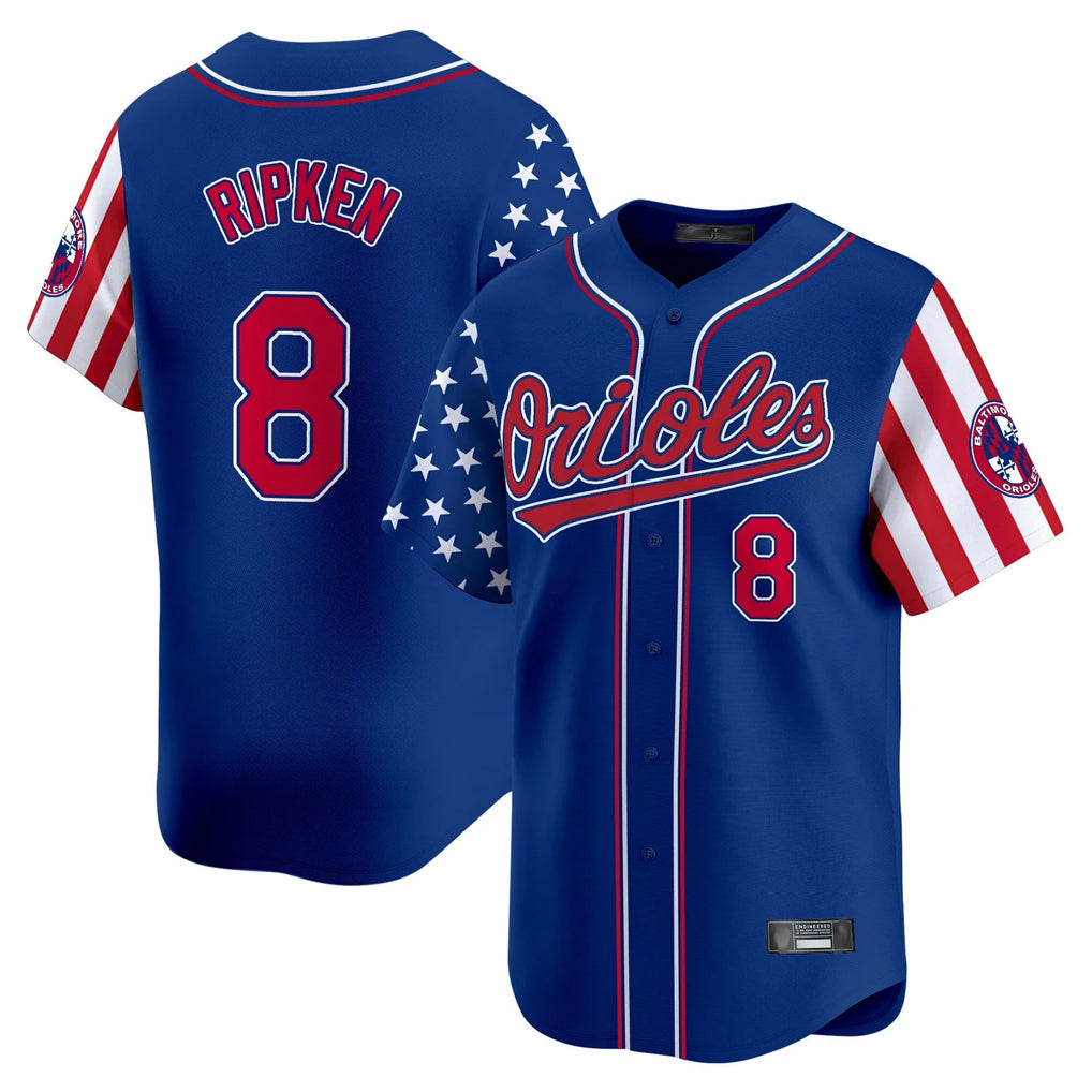 STECN B.Orioles #8 Cal Ripken Player Royal Independence Day Vapor Premier Limited Home Game Stitched Jerseys