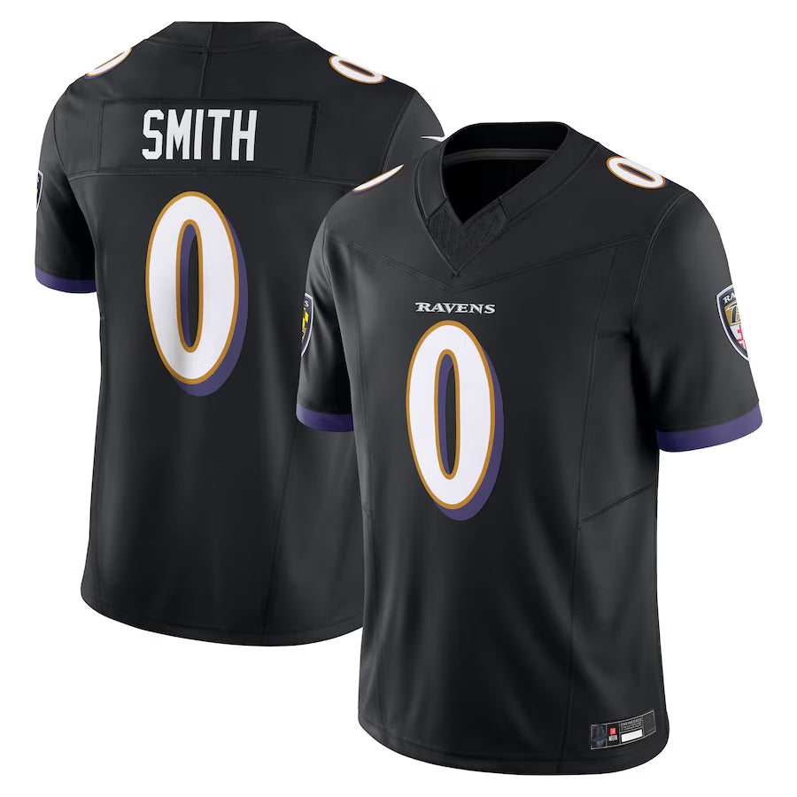 STECN B.Ravens #0 Roquan Smith Player Black Vapor F.U.S.E. Limited Stitched Jerseys