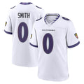 STECN B.Ravens #0 Roquan Smith Player White Purple Home Game Stitched Jerseys