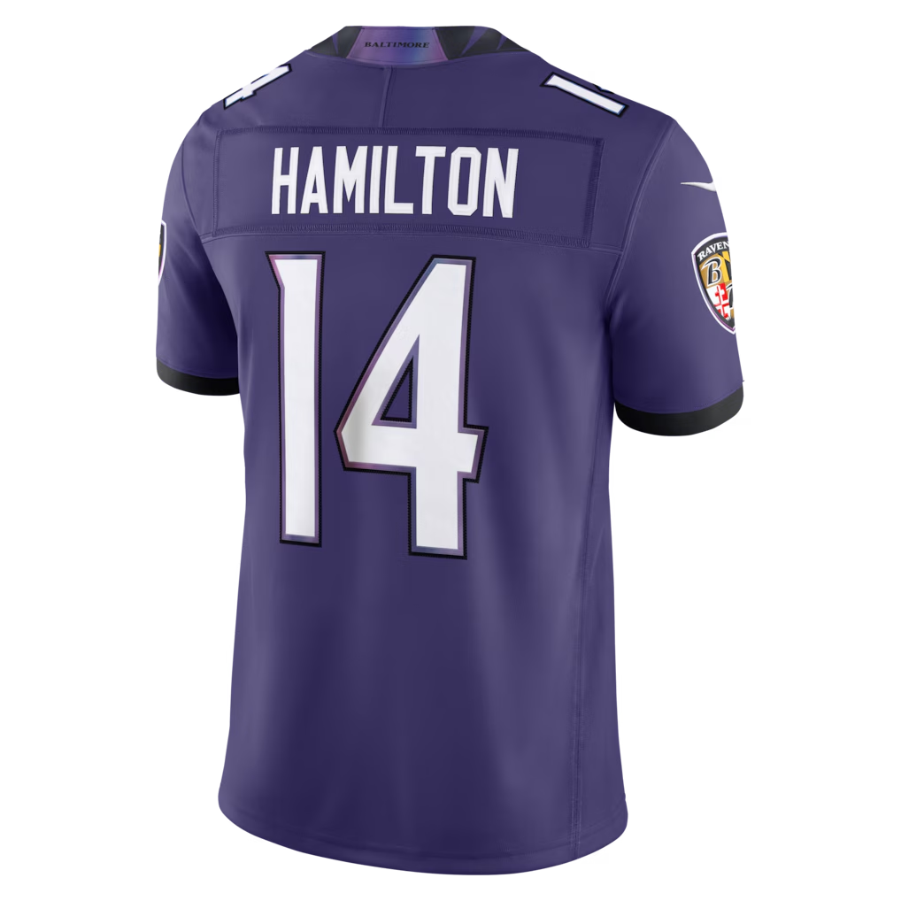 STECN B.Ravens #14 Kyle Hamilton Purple Team Vapor F.U.S.E. Stitched Limited Jerseys