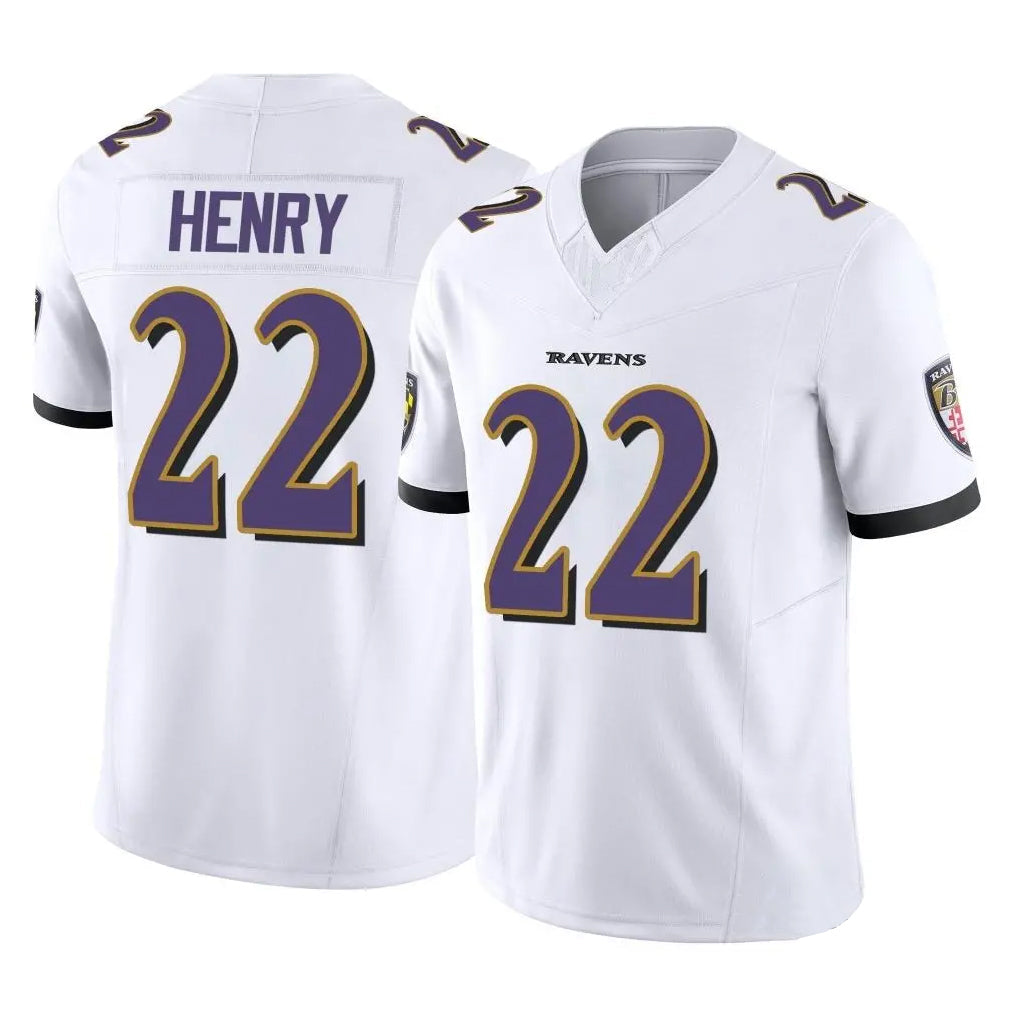 STECN B.Ravens #22 Derrick Henry Player White Limited Home Game Stitched Jerseys