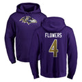 STECN B.Ravens #4 Zay Flowers Player Purple Salute to Service Pullover Hoodie Stitched Jerseys