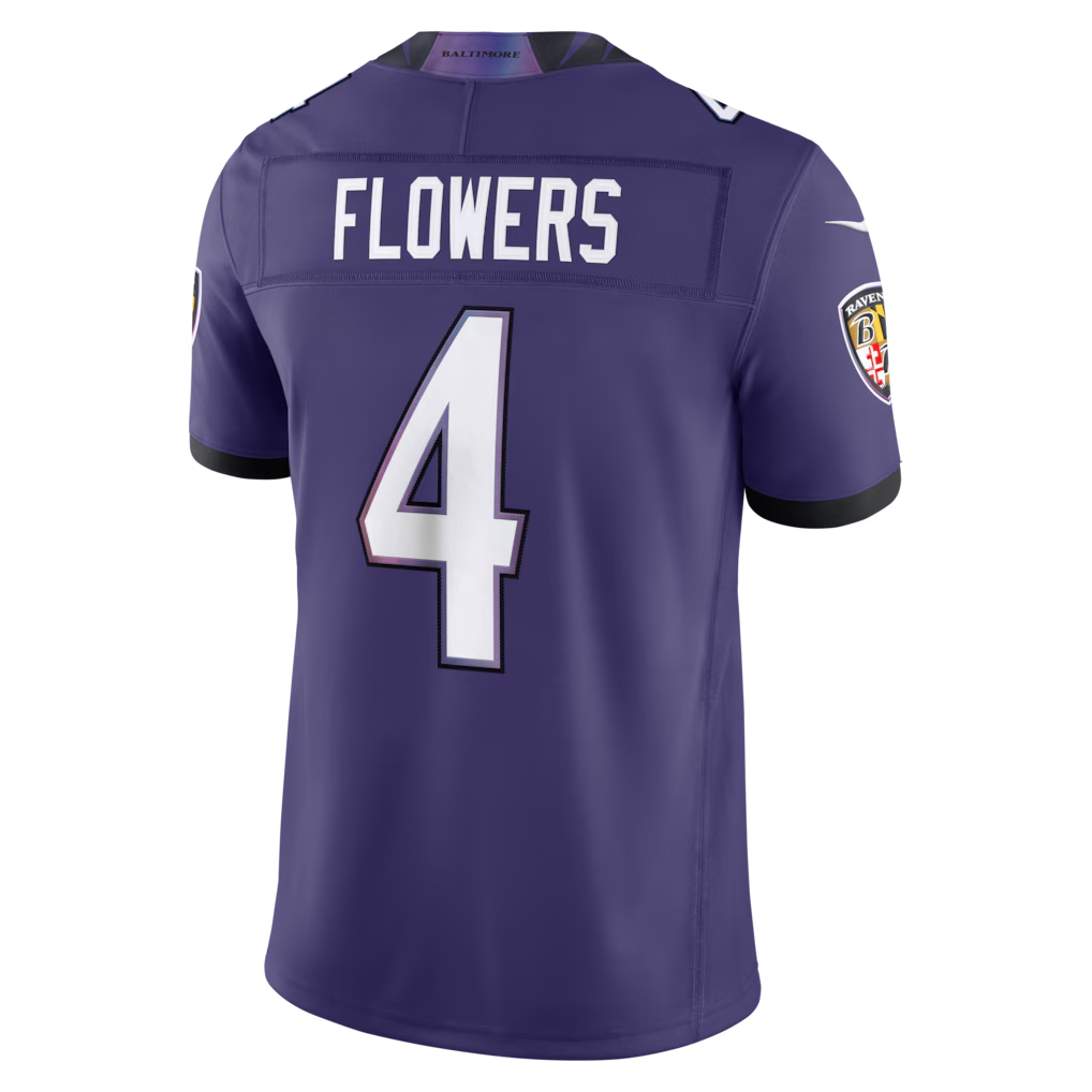 STECN B.Ravens #4 Zay Flowers Purple Team Vapor F.U.S.E. Stitched Limited Jerseys