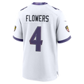 STECN B.Ravens #4 Zay Flowers White Game Stitched Jerseys