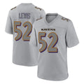 STECN B.Ravens #52 Ray Lewis Player Gray Replica Limited Stitched Jerseys