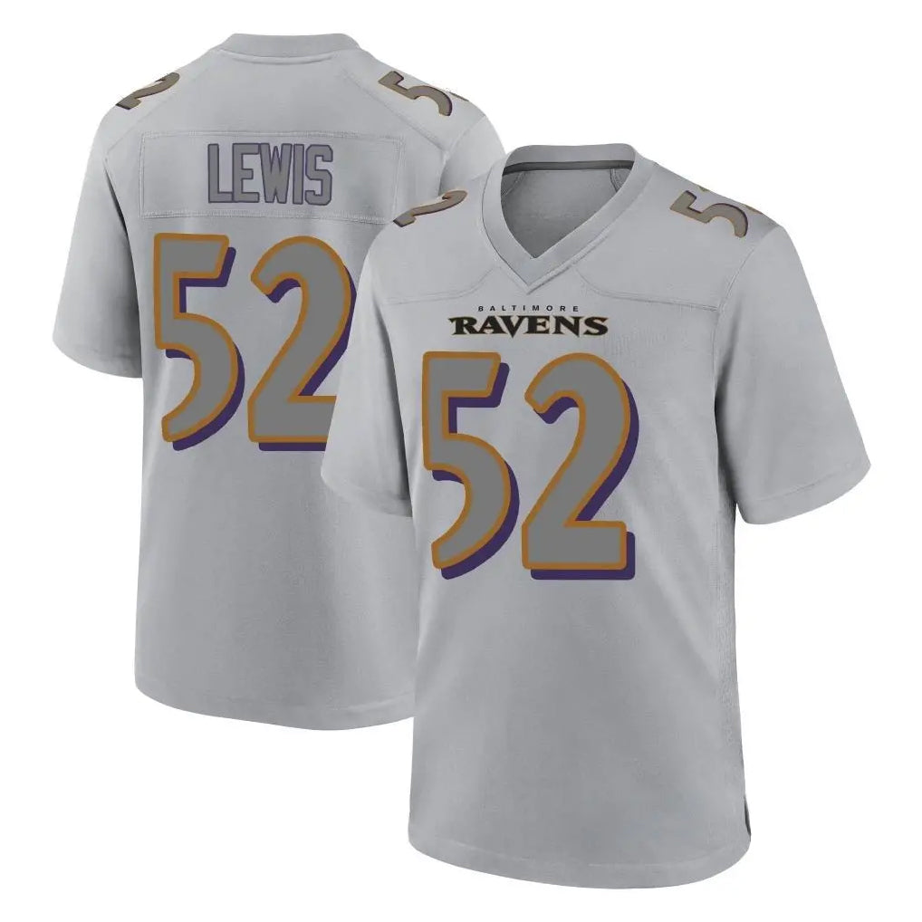 STECN B.Ravens #52 Ray Lewis Player Gray Replica Limited Stitched Jerseys