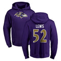 STECN B.Ravens #52 Ray Lewis Player Purple Salute to Service Pullover Hoodie Stitched Jerseys