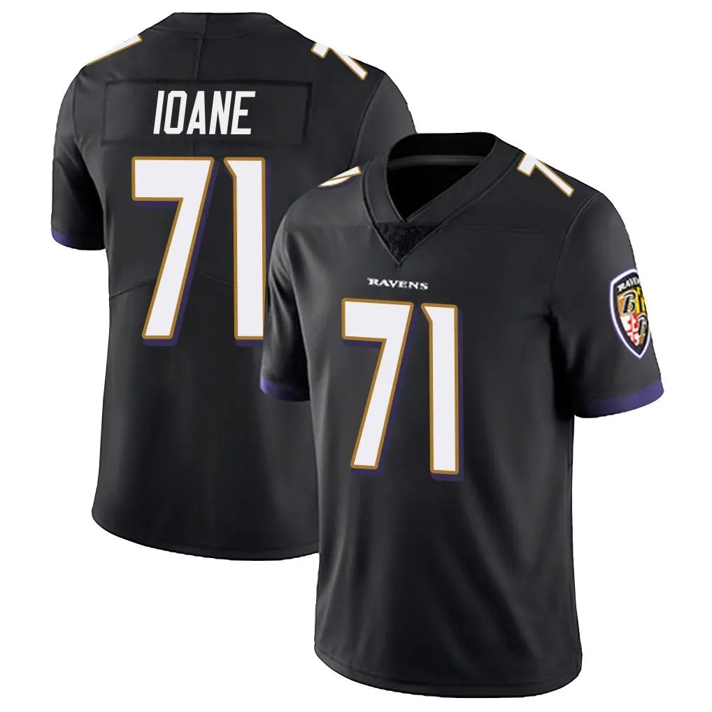 STECN B.Ravens #71 Olaivavega Ioane Player Black Vapor Untouchable Limited Home Stitched Jerseys