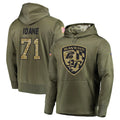 STECN B.Ravens #71 Olaivavega Ioane Player Olive Salute to Service Pullover Hoodie Stitched Jerseys