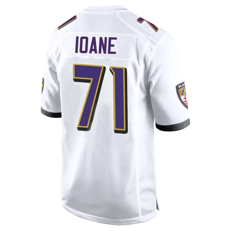 STECN B.Ravens #71 Olaivavega Ioane Player White Alternate Home Stitched Jerseys