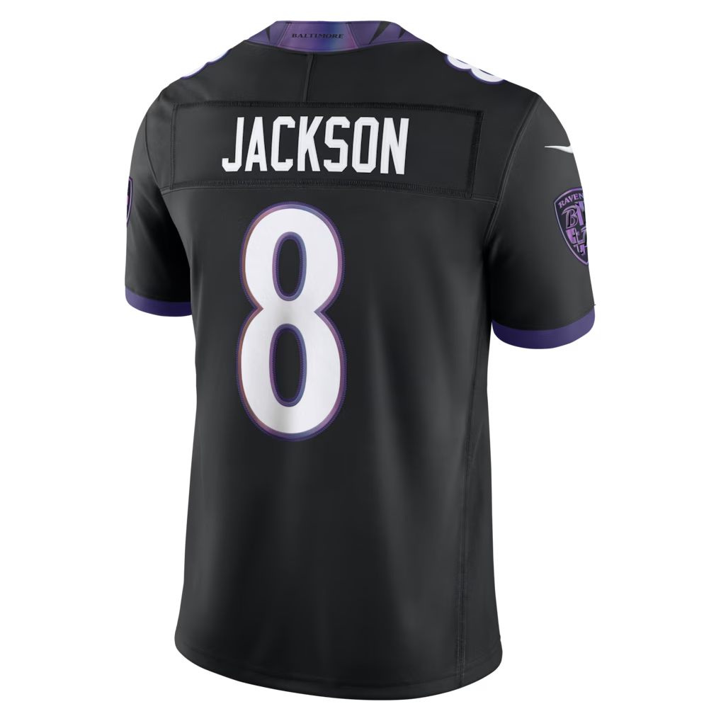 STECN B.Ravens #8 Lamar Jackson Black Alternate Alternate Vapor F.U.S.E. Stitched Limited Jerseys