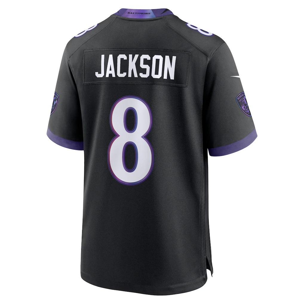 STECN B.Ravens #8 Lamar Jackson Black Alternate Game Stitched Jerseys
