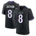 STECN B.Ravens #8 Lamar Jackson Player Black Home Game Stitched Jerseys