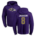 STECN B.Ravens #8 Lamar Jackson Player Purple Salute to Service Pullover Hoodie Stitched Jerseys