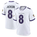 STECN B.Ravens #8 Lamar Jackson Player White Home Game Stitched Jerseys