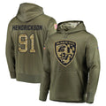 STECN B.Ravens #91 Trey Hendrickson Player Olive Salute to Service Pullover Hoodie Stitched Jerseys