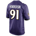 STECN B.Ravens #91 Trey Hendrickson Player Purple Alternate Home Game Stitched Jerseys