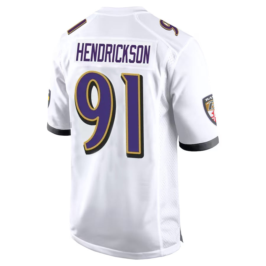 STECN B.Ravens #91 Trey Hendrickson Player White Alternate Home Game Stitched Jerseys