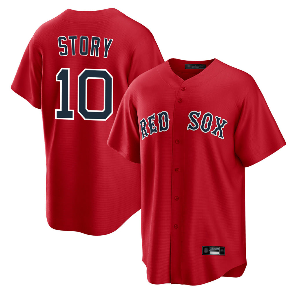 STECN B.Red Sox #10 Trevor Story Player Red Home Game Stitched Jerseys