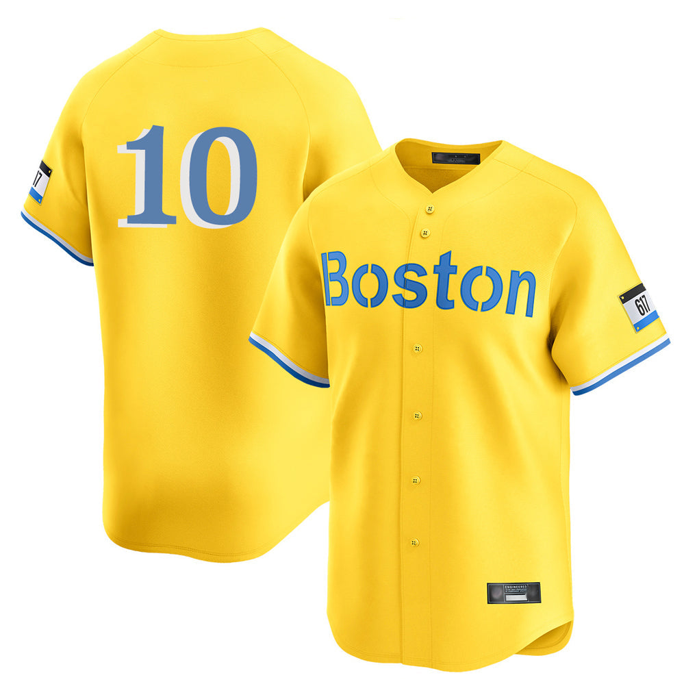 STECN B.Red Sox #10 Trevor Story Player Yellow Limited Home Game Stitched Jerseys