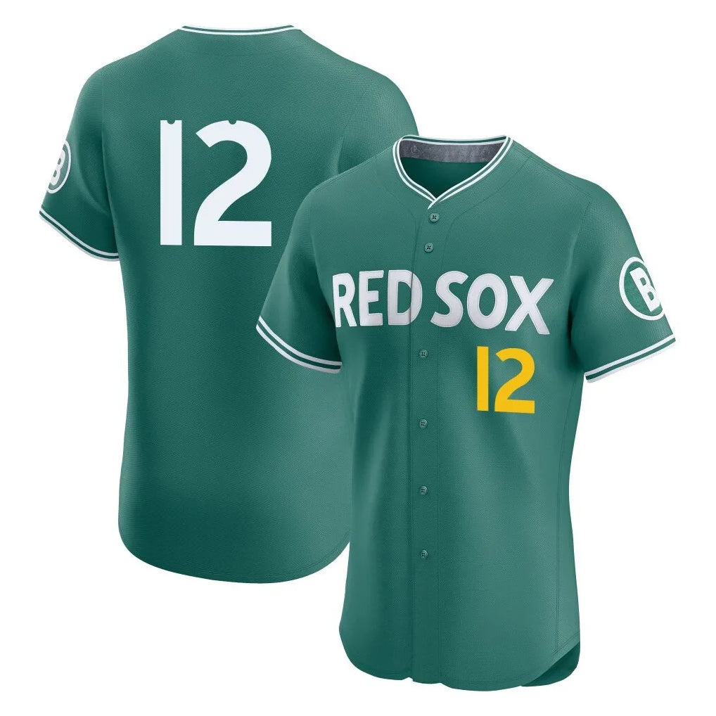 STECN B.Red Sox #12 Connor Wong Player Green City Connect Limited Elite Home Game Stitched Jerseys