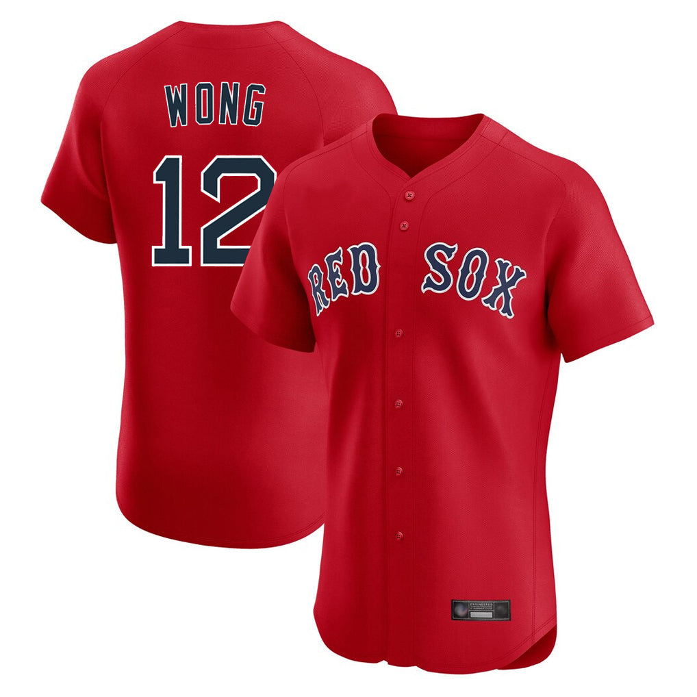 STECN B.Red Sox #12 Connor Wong Player Red Limited Elite Home Game Stitched Jerseys