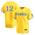 STECN B.Red Sox #12 Connor Wong Player Yellow Limited Home Game Stitched Jerseys