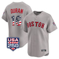 STECN B.Red Sox #16 Jarren Duran Player Gray Road USA 250 Fourth of July Limited Home Game Stitched Jerseys
