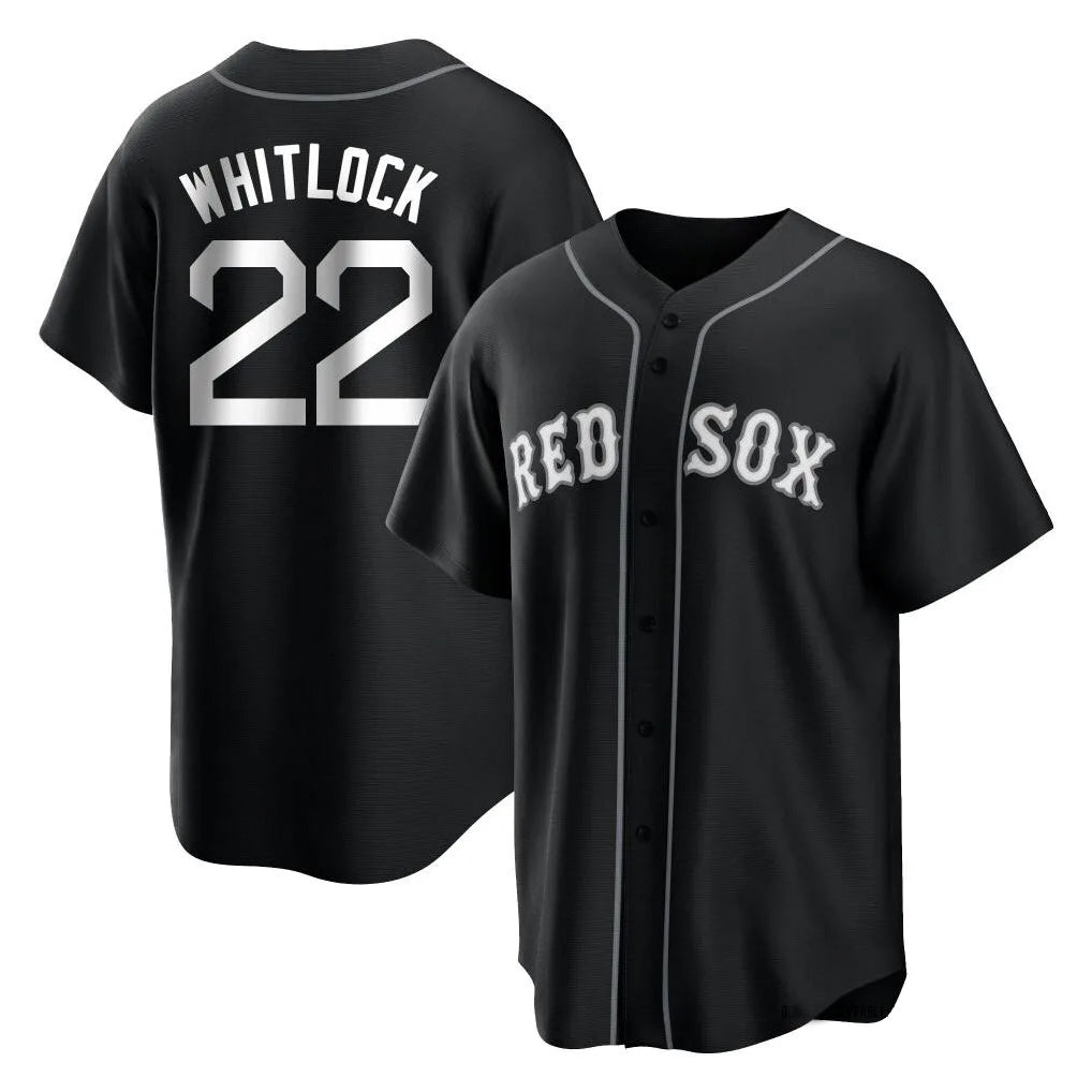STECN B.Red Sox #22 Garrett Whitlock Player Black Home Game Stitched Jerseys