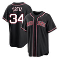 STECN B.Red Sox #34 David Ortiz Player Black Out Home Game Stitched Jerseys