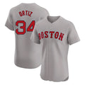 STECN B.Red Sox #34 David Ortiz Player Gray Road Limited Elite Home Game Stitched Jerseys