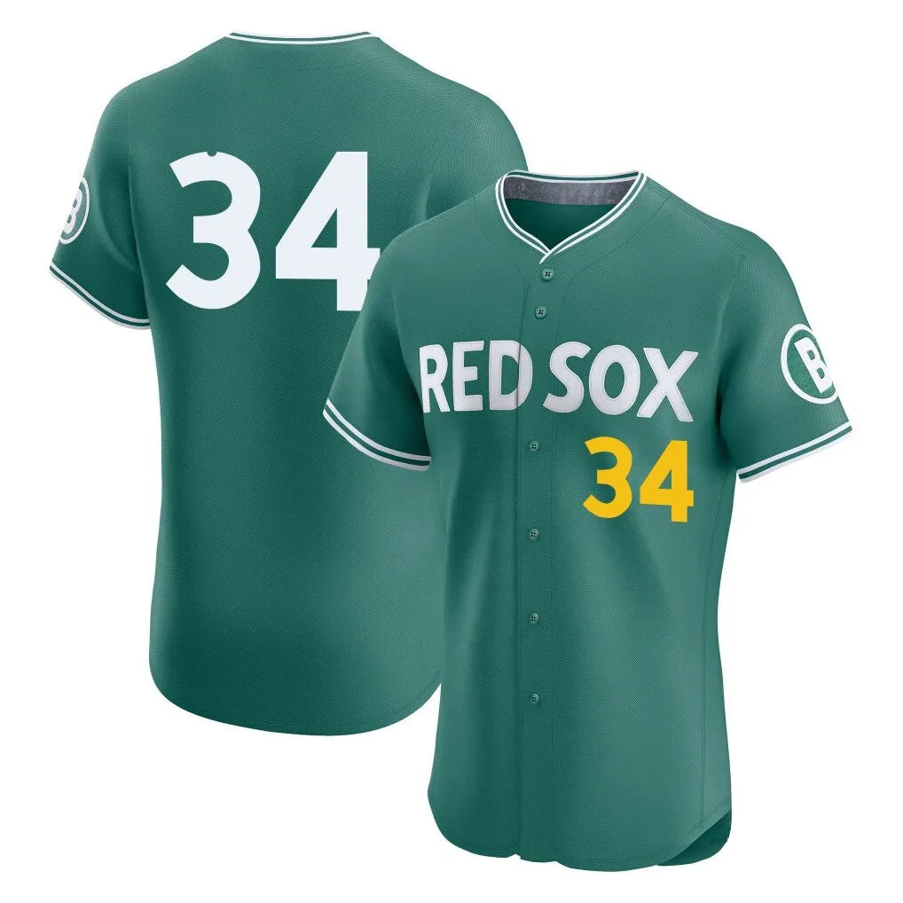 STECN B.Red Sox #34 David Ortiz Player Green City Connect Limited Elite Home Game Stitched Jerseys