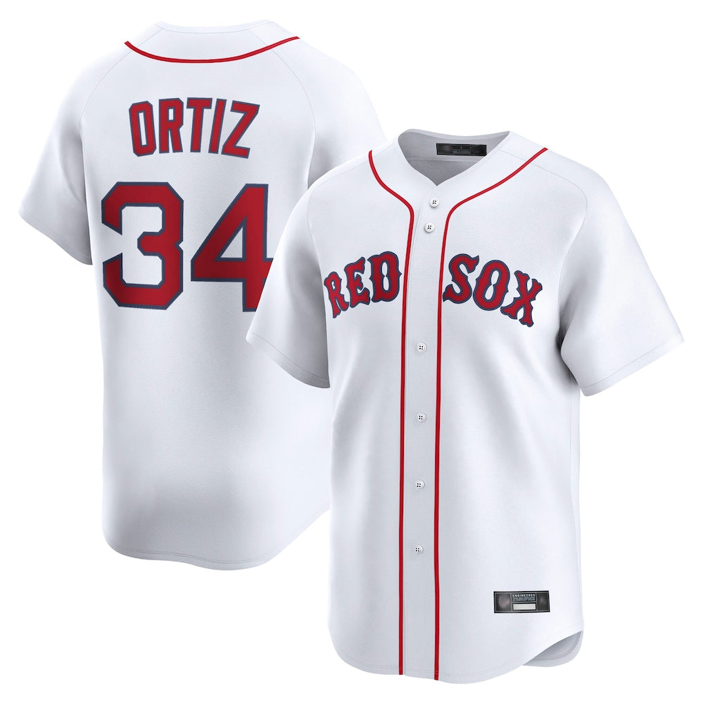 STECN B.Red Sox #34 David Ortiz Player White Limited Home Game Stitched Jerseys