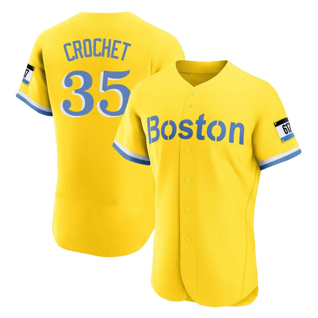 STECN B.Red Sox #35 Garrett Crochet Player Yellow Limited Elite Home Game Stitched Jerseys