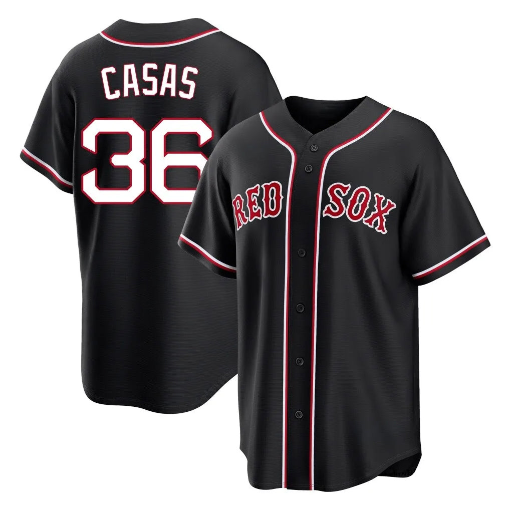 STECN B.Red Sox #36 Triston Casas Player Black Out Home Game Stitched Jerseys