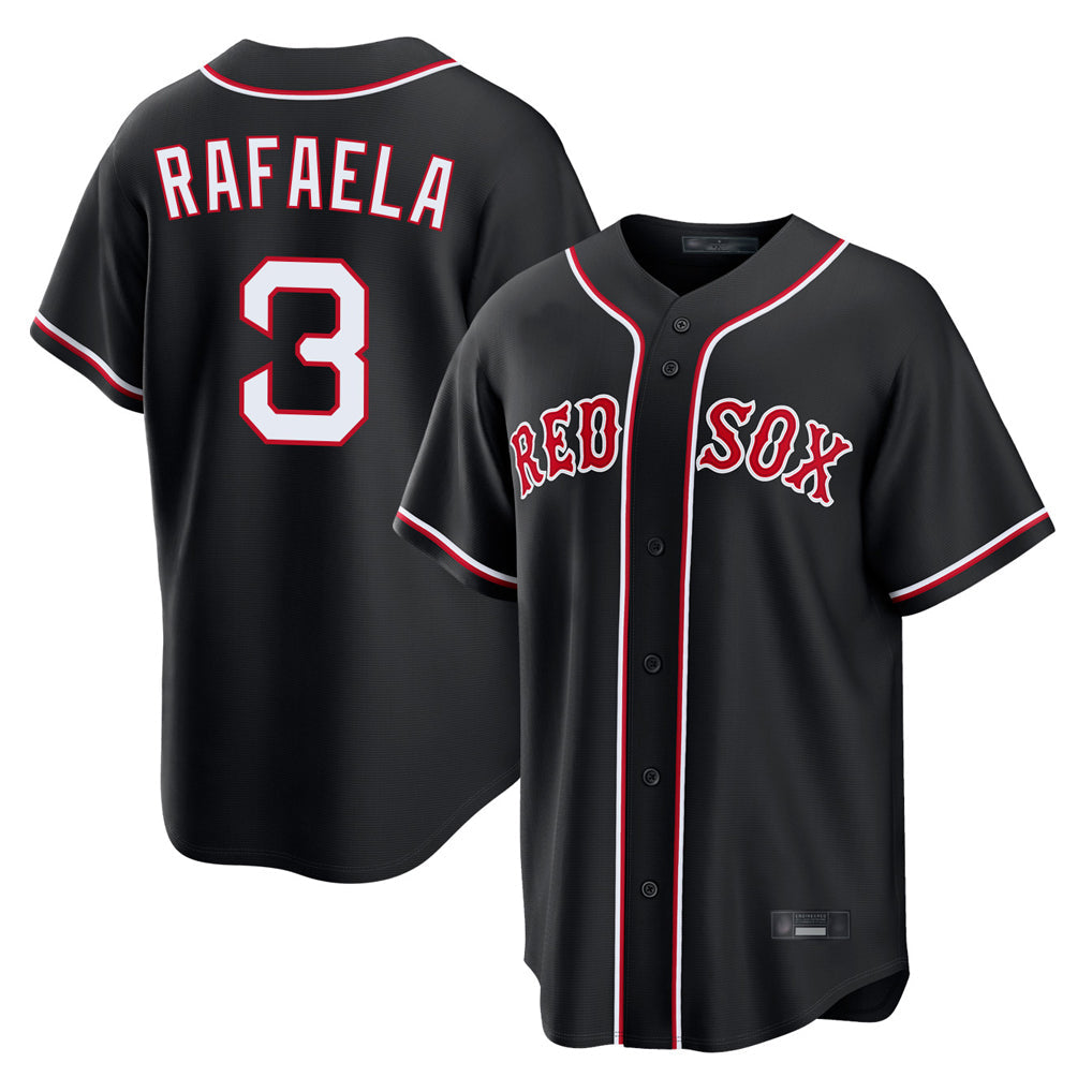 STECN B.Red Sox #3 Ceddanne Rafaela Player Black Out Home Game Stitched Jerseys