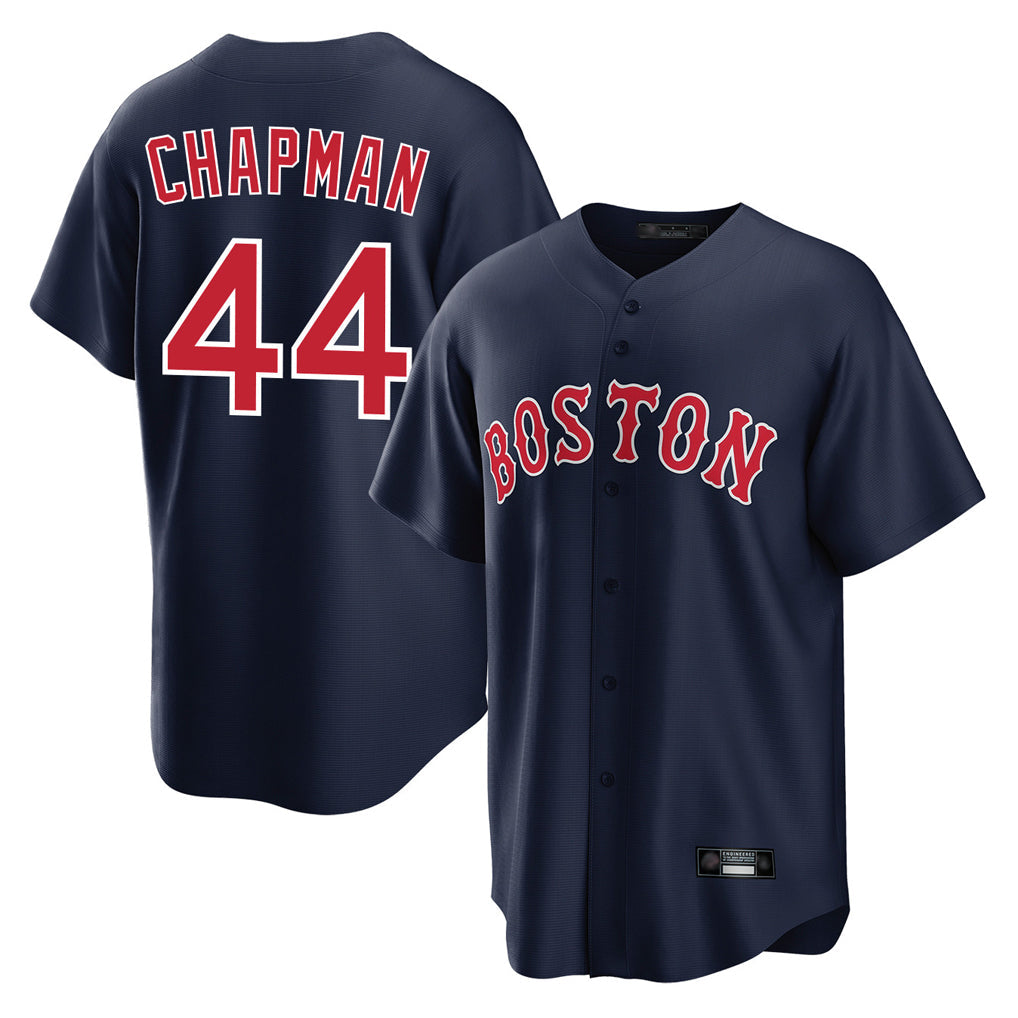 STECN B.Red Sox #44 Aroldis Chapman Player Navy Home Game Stitched Jerseys