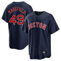 STECN B.Red Sox #49 Tim Wakefield Player Navy Home Game Stitched Jerseys