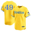 STECN B.Red Sox #49 Tim Wakefield Player Yellow Limited Home Game Stitched Jerseys