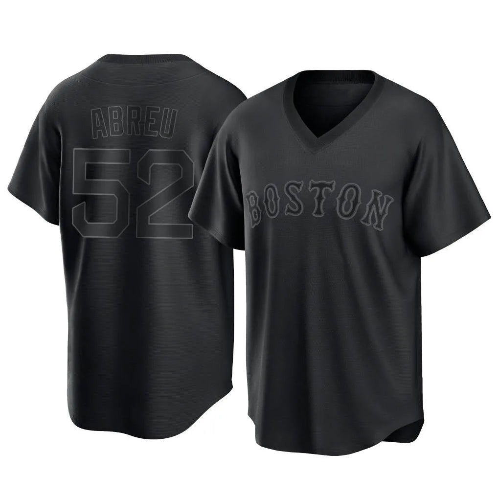 STECN B.Red Sox #52 Wilyer Abreu Player Black T-shirt Home Game Stitched Jerseys
