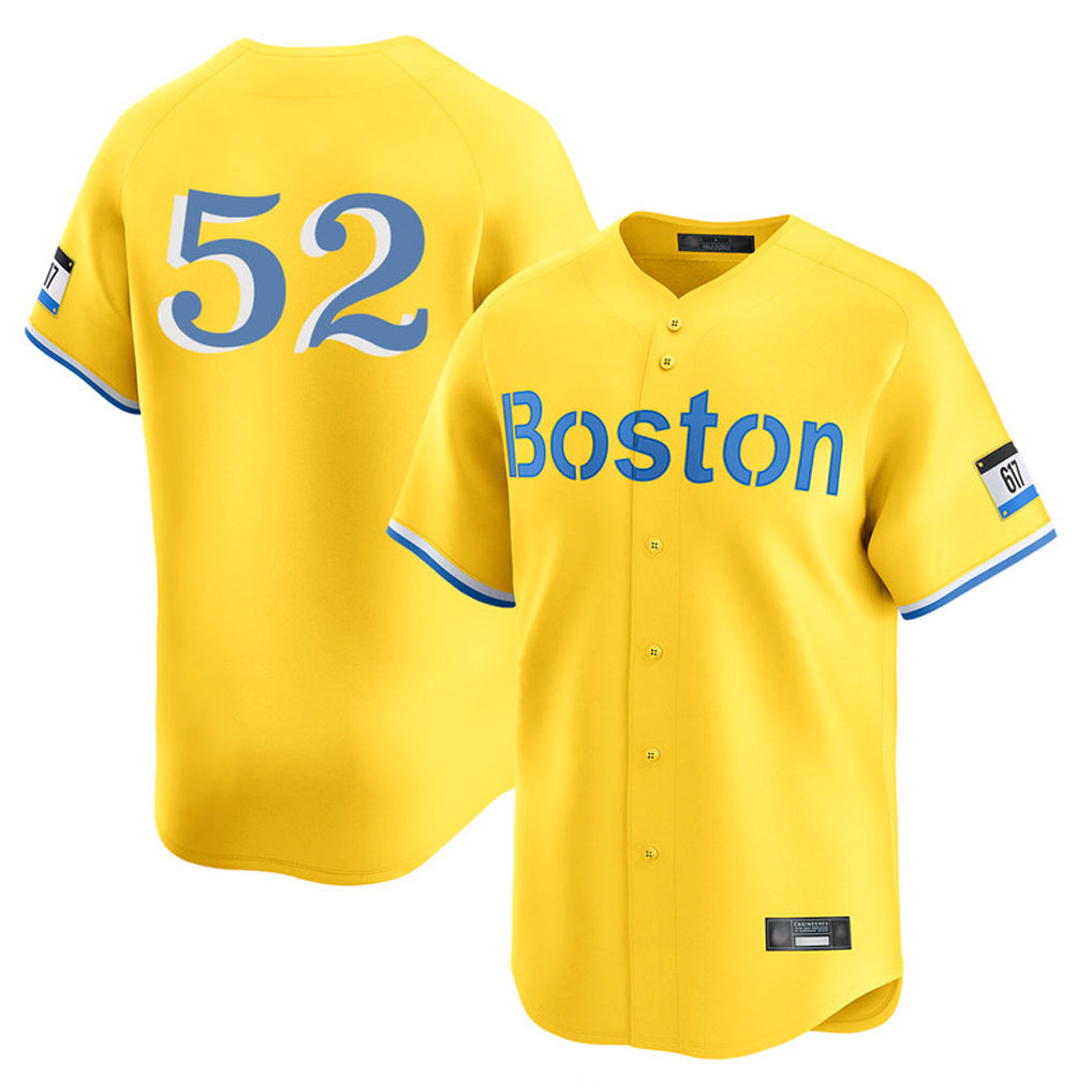 STECN B.Red Sox #52 Wilyer Abreu Player Yellow Limited Home Game Stitched Jerseys