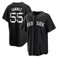 STECN B.Red Sox #55 Ranger Su¡§¡érez Player Black Home Game Stitched Jerseys
