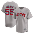 STECN B.Red Sox #55 Ranger Su¡§¡érez Player Gray Road Limited Home Game Stitched Jerseys
