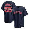STECN B.Red Sox #55 Ranger Su¡§¡érez Player Navy Home Game Stitched Jerseys